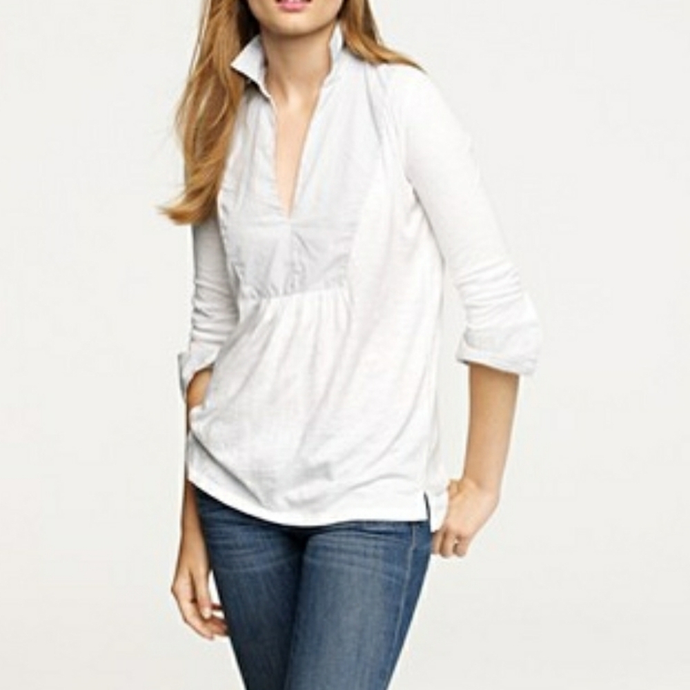 J. Crew VINTAGE cotton Chambray bib tunic top XXS
